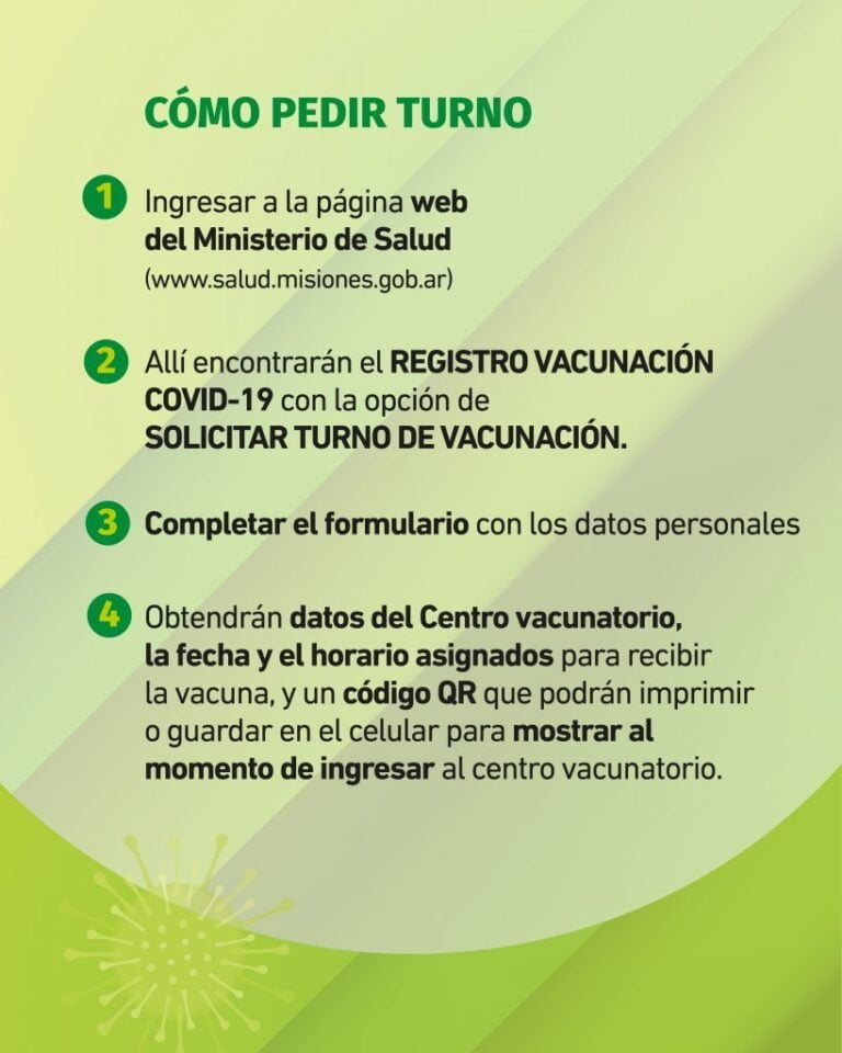Habilitaron web de Salud Misiones para pedir turno por la vacuna del covid-19