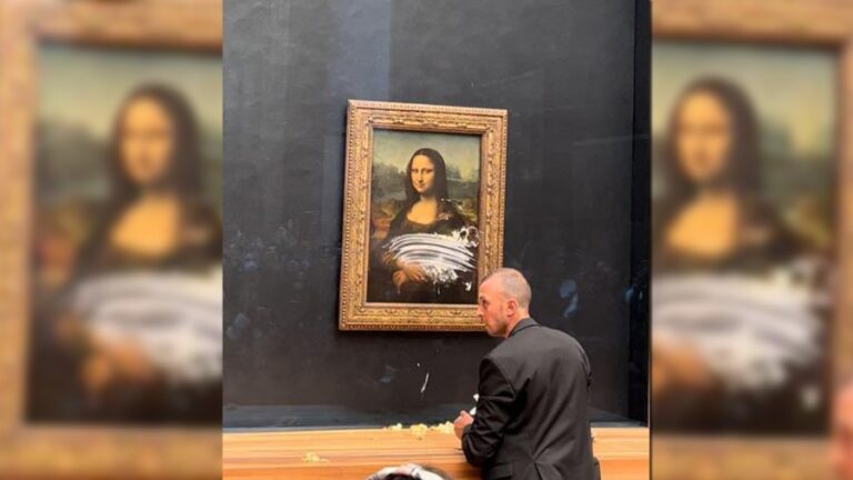 Atacaron a «La Gioconda»: un visitante le arrojó un trozo de torta a la obra más famosa del mundo