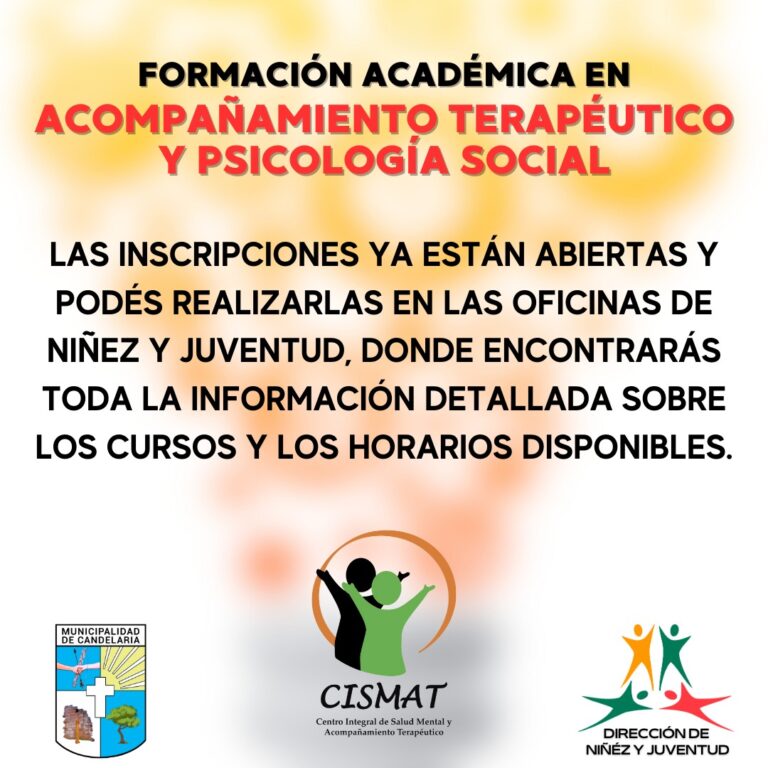 Cismat Misiones y Municipalidad de Candelaria: Oportunidades de Formación en Acompañamiento Terapéutico y Psicología Social