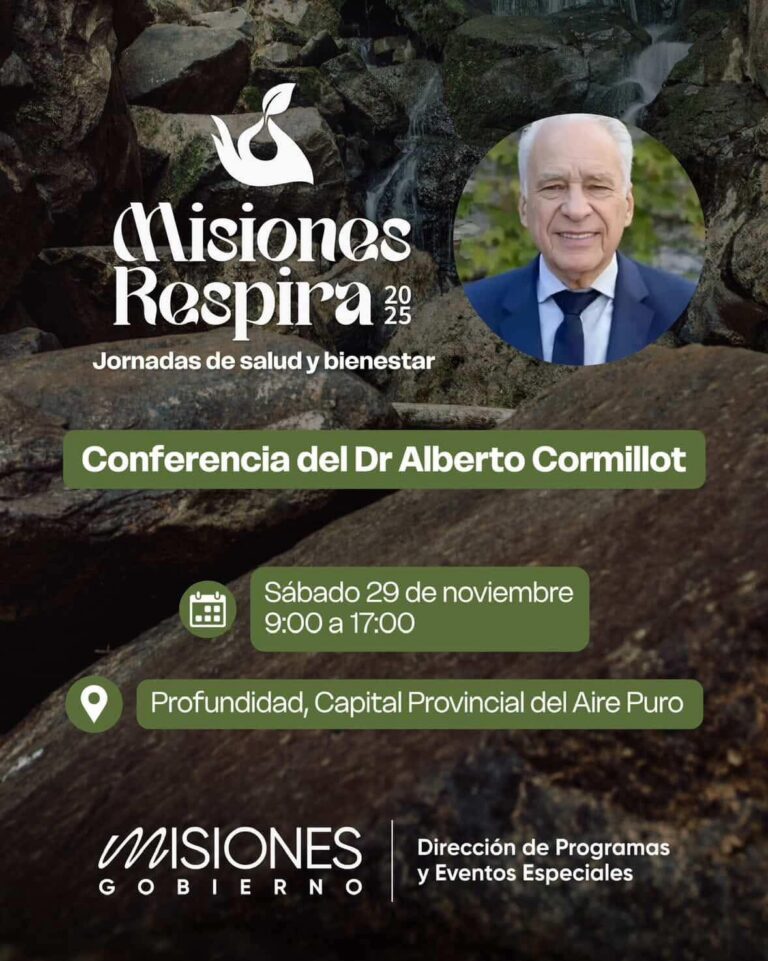 El Dr. Alberto Cormillot llega a Misiones para una conferencia exclusiva en “Misiones Respira 2025”